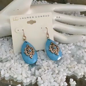 Gold Turquoise Dangle Earrings